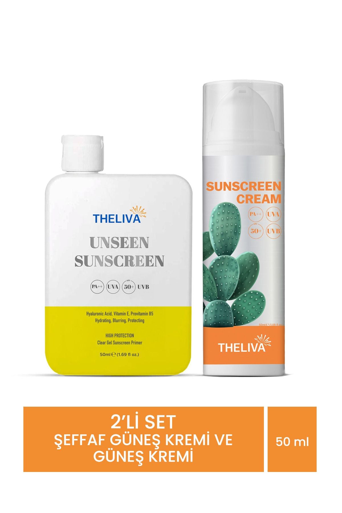 Aydınlatıcı Nemlendirici Şeffaf Su Bazlı Makyaj Altı Tüm Ciltler Vücut Yüz Güneş Kremi Spf50+ Set