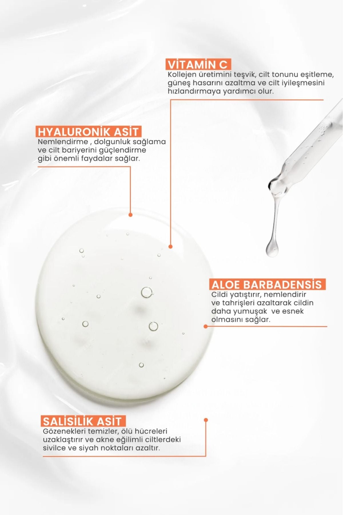 C Vitamini Serum Aydınlatıcı Yüz Temizleme Jeli Siyah Nokta Karşıtı Cilt Bakımı Glikolik Asit Tonik