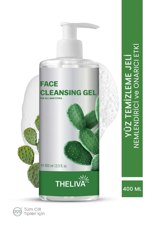 Cactus Extract Facial Cleansing Gel for Acne, Blackheads and Anti-Aging Skin Care Purifier 400 ml