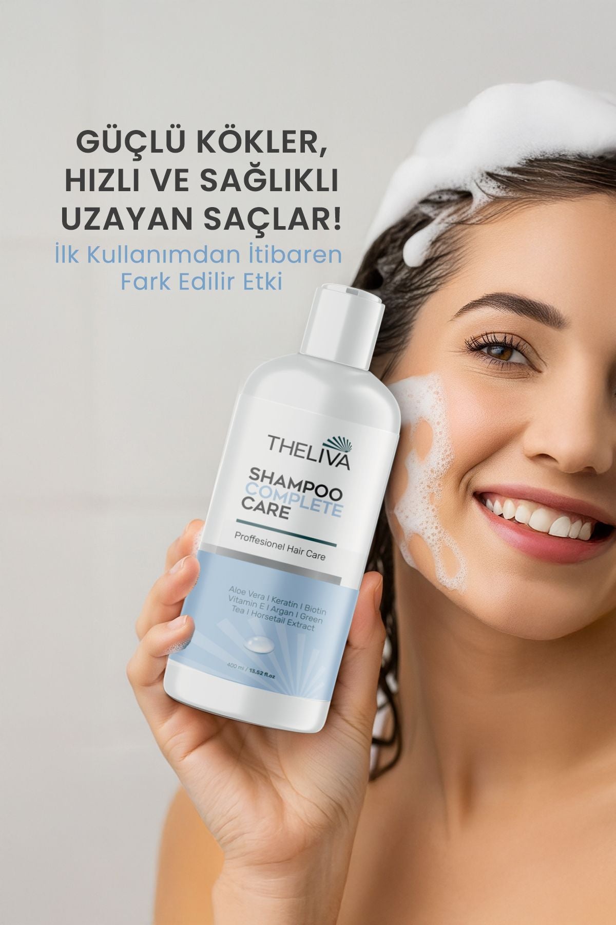 Saç Uzatma Dökülmesine Karşıtı Keratin Saç Bakımı At Kuyruğu Biotin Kepek Önleyici Tuzsuz Şampuanı