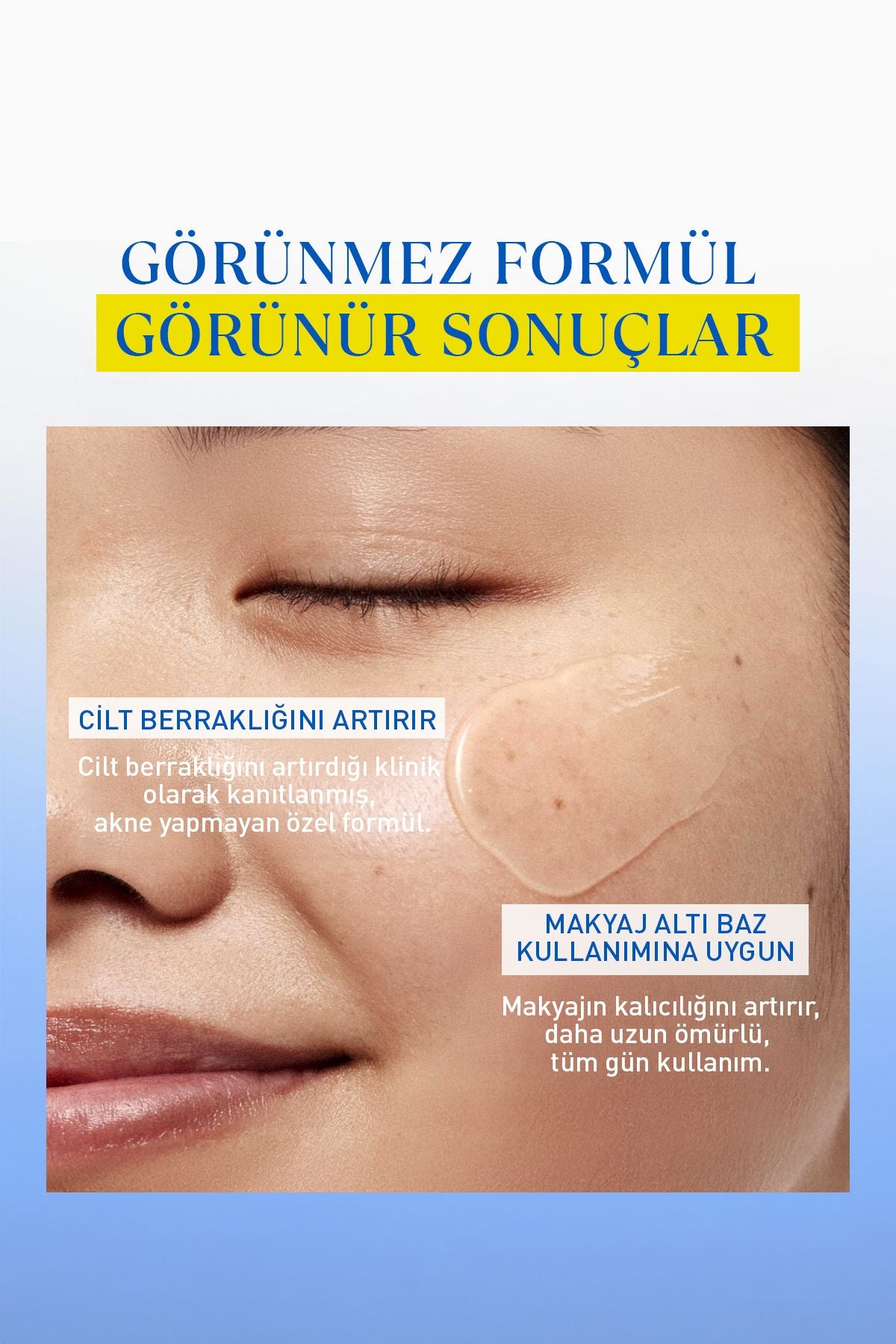 Aydınlatıcı Nemlendirici Şeffaf Su Bazlı Makyaj Altı Tüm Ciltler Vücut Yüz Güneş Kremi Spf50+ Set