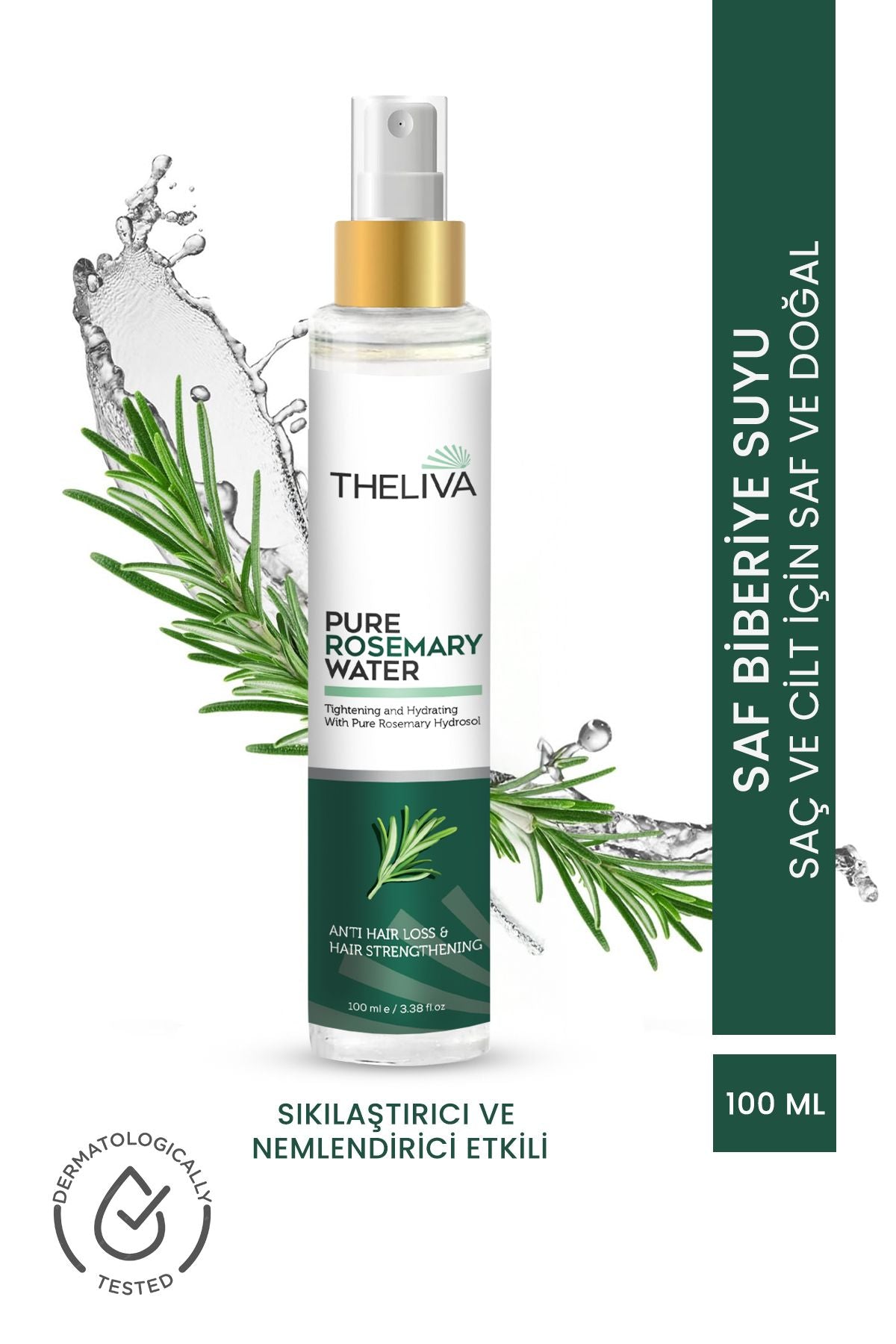 Saf Biberiye Suyu 100 ml - Hızlı Saç Uzatma & Dökülme Karşıtı Doğal Saç Toniği, saç güçlendirici 2ad