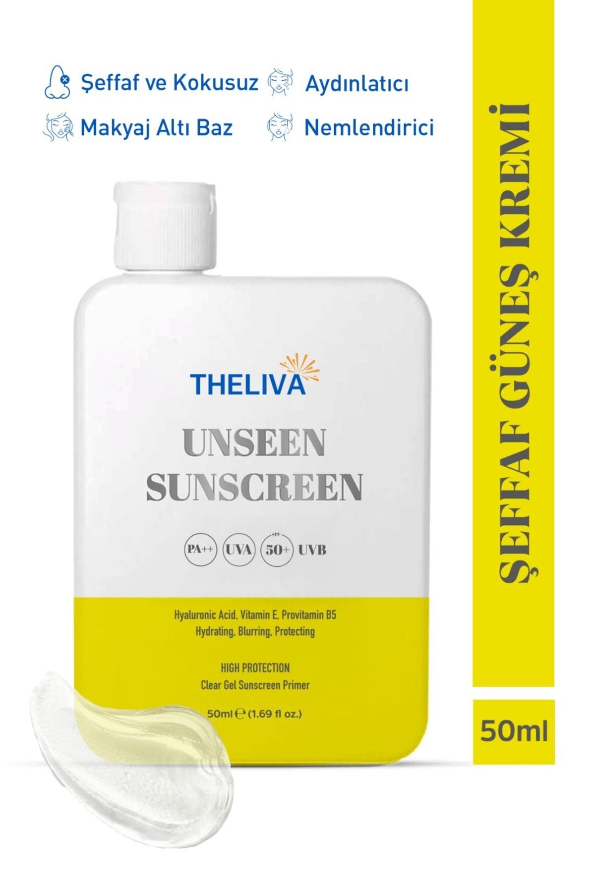 Aydınlatıcı Nemlendirici Şeffaf Makyaj Altı baz Tüm Ciltler Için Vücut Yüz Güneş Kremi Spf 50 2 adet