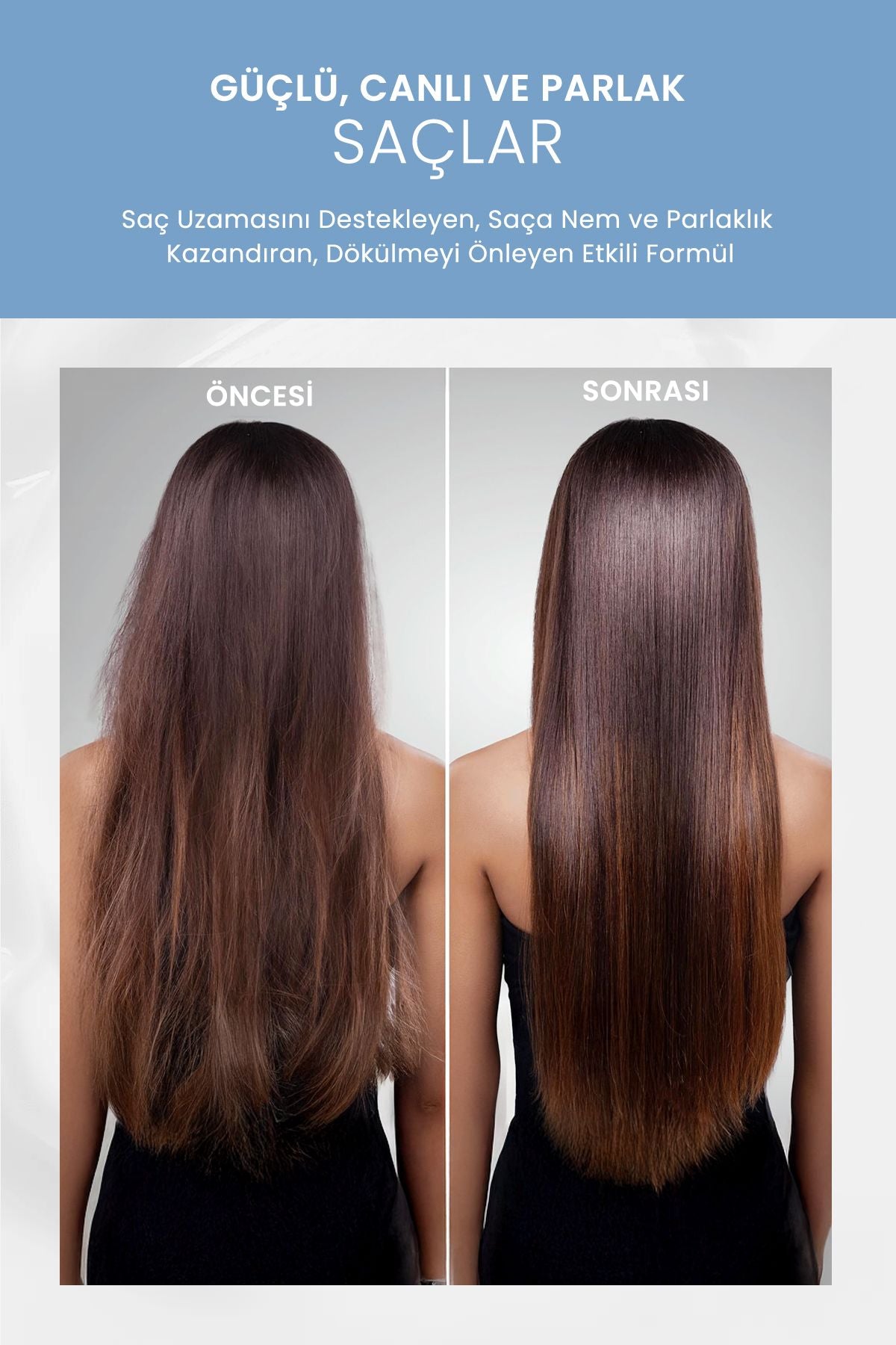 Saç Uzatma Dökülmesine Karşıtı Keratin Saç Bakımı At Kuyruğu Biotin Kepek Önleyici Tuzsuz Şampuanı