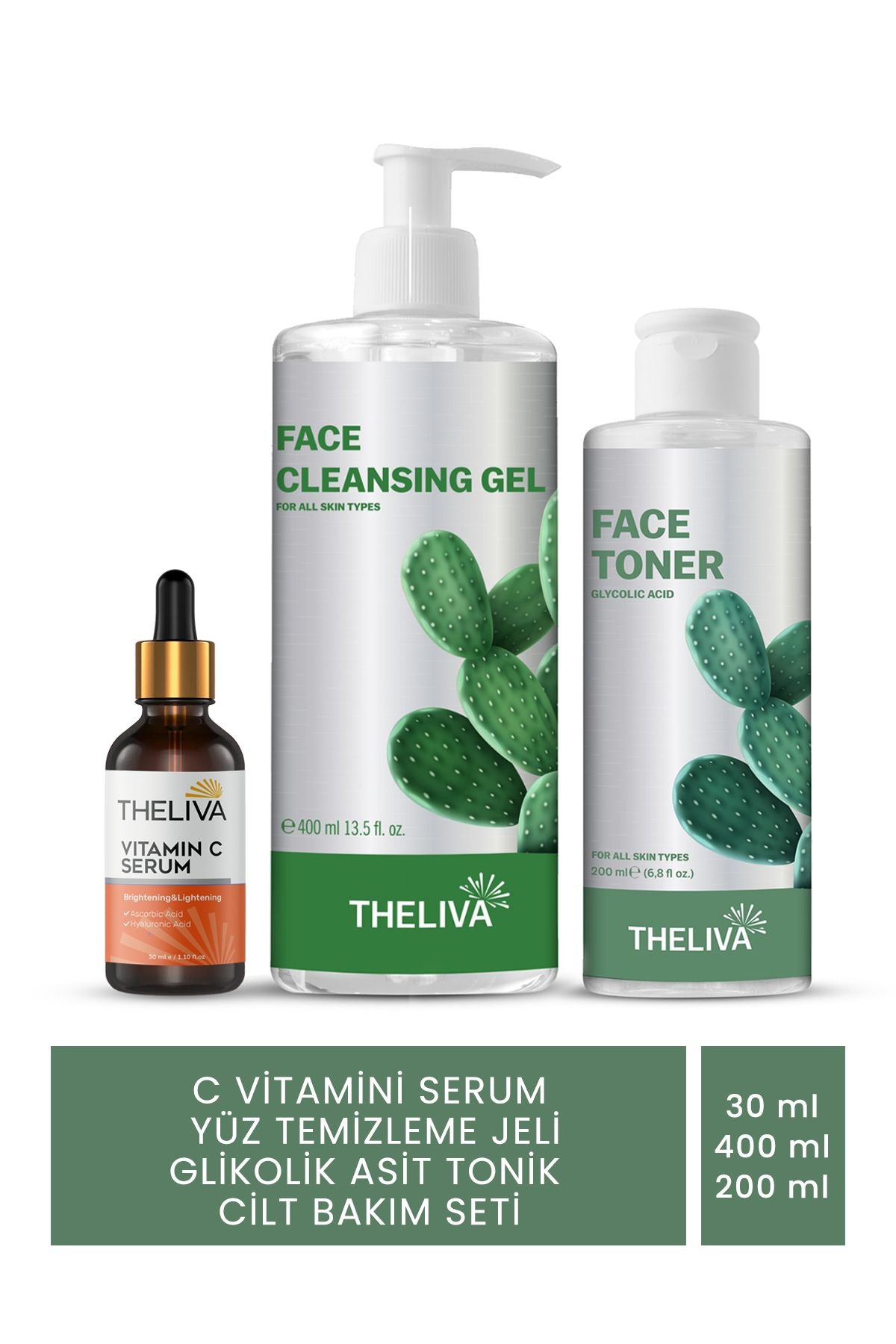 C Vitamini Serum Aydınlatıcı Yüz Temizleme Jeli Siyah Nokta Karşıtı Cilt Bakımı Glikolik Asit Tonik