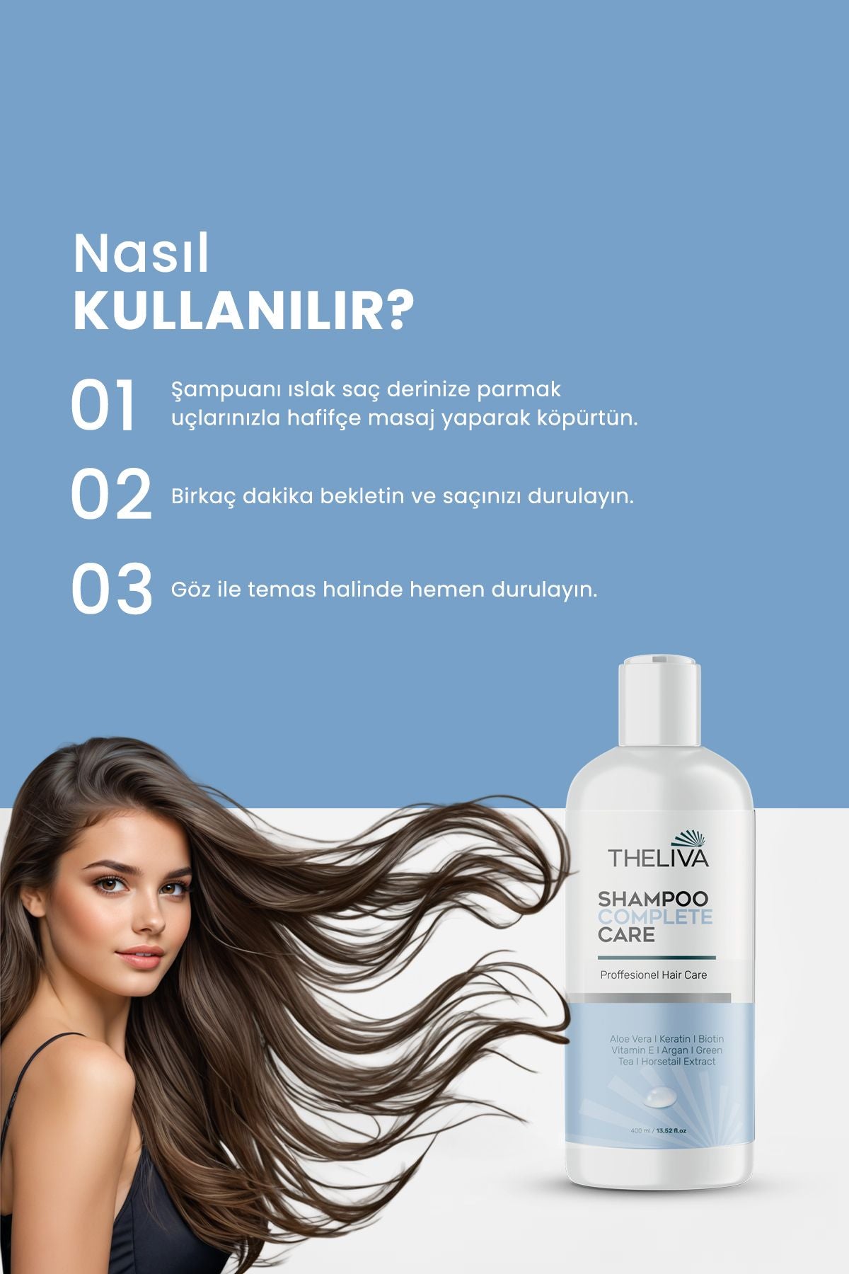 Saç Uzatma Dökülmesine Karşıtı Keratin Saç Bakımı At Kuyruğu Biotin Kepek Önleyici Tuzsuz Şampuanı