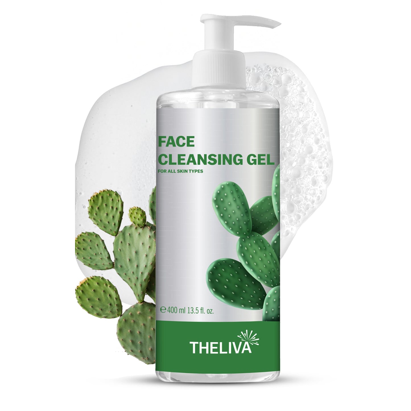 The Liva face wash for women - hydrating facial cleanser with anti aging face wash - Cactus Extract - face cleanser | gentle cleanser for face | hydro boost water gel | face wash for oily skin 13.5 oz