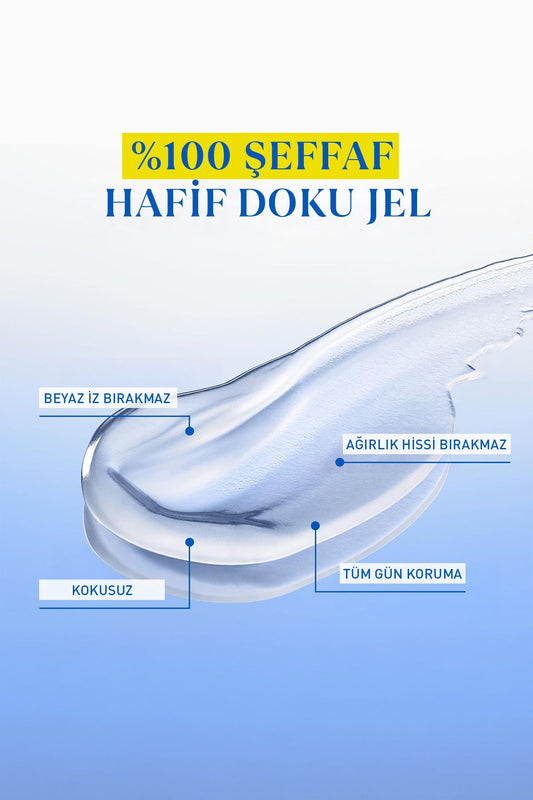 Aydınlatıcı Nemlendirici Şeffaf Su Bazlı Makyaj Altı Tüm Ciltler Için Vücut Yüz Güneş Kremi Spf 50