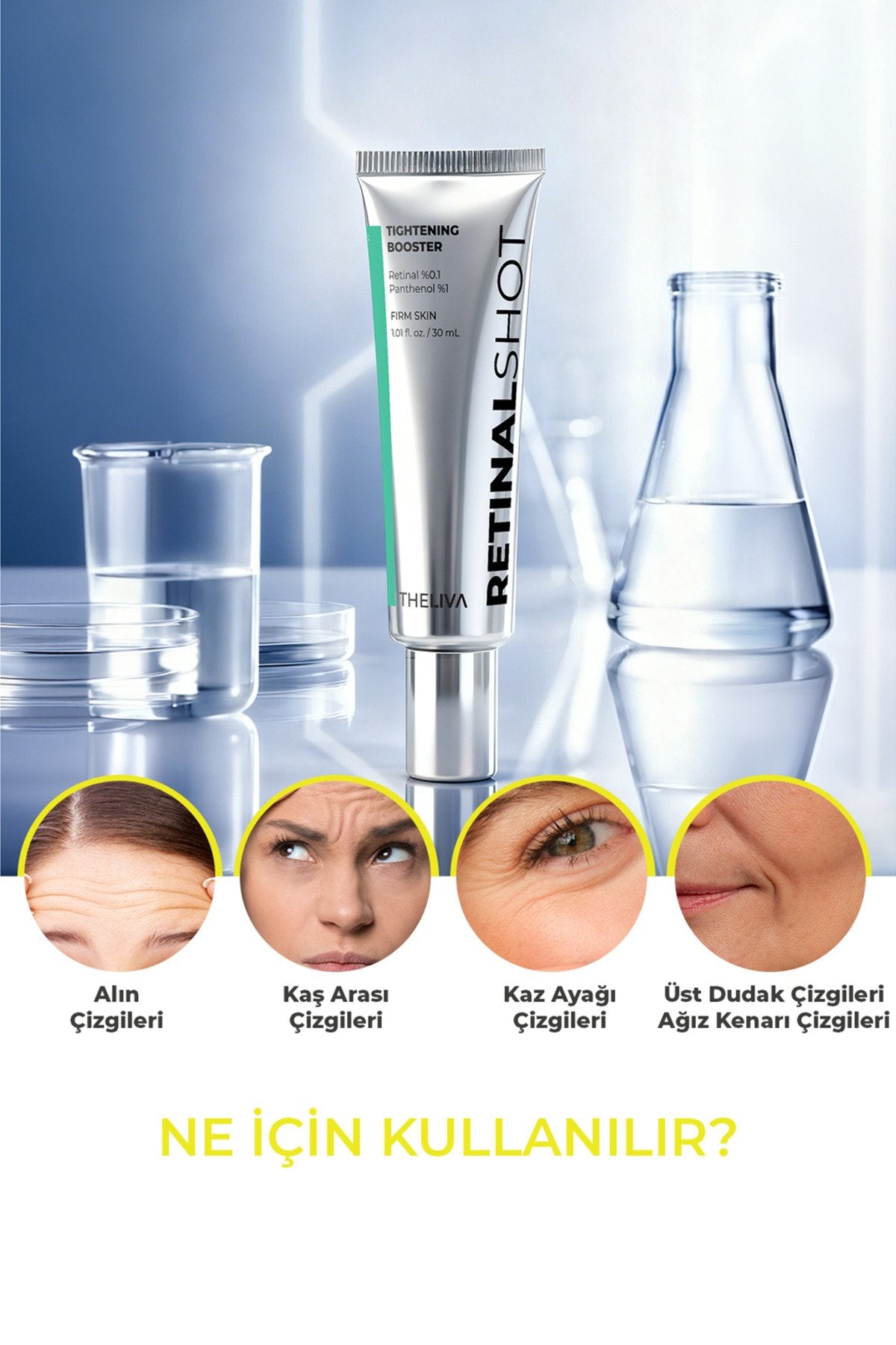 Retinal Shot Tightening Booster Krem, Sıkılaştırıcı Yüz Kremi, Gece Kremi Yenileyici 30 ml
