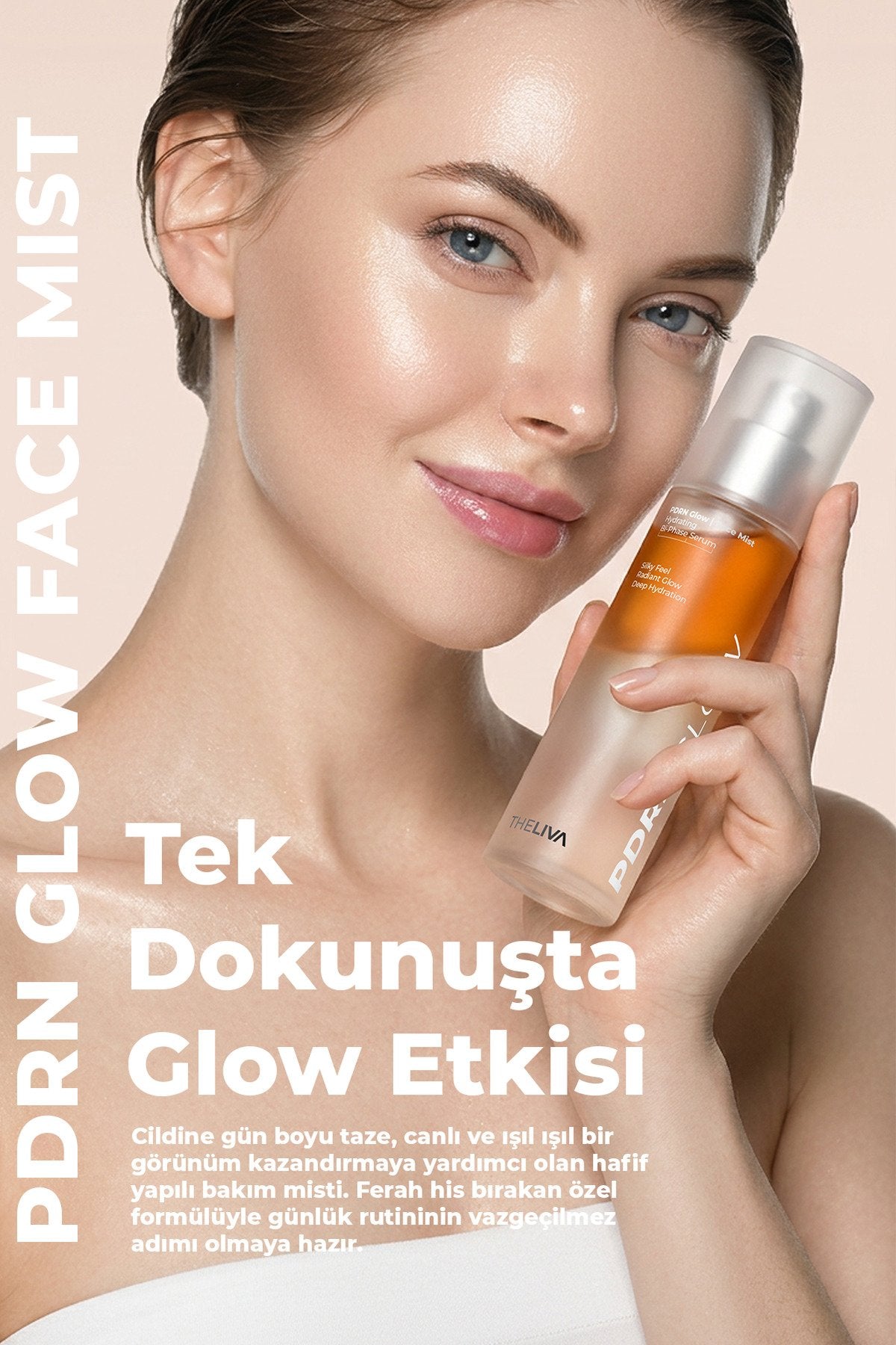 PDRN Glow Çift Fazlı Yüz Sprey Tonik – Nemlendirici & Aydınlatıcı Face Mist 120 ml