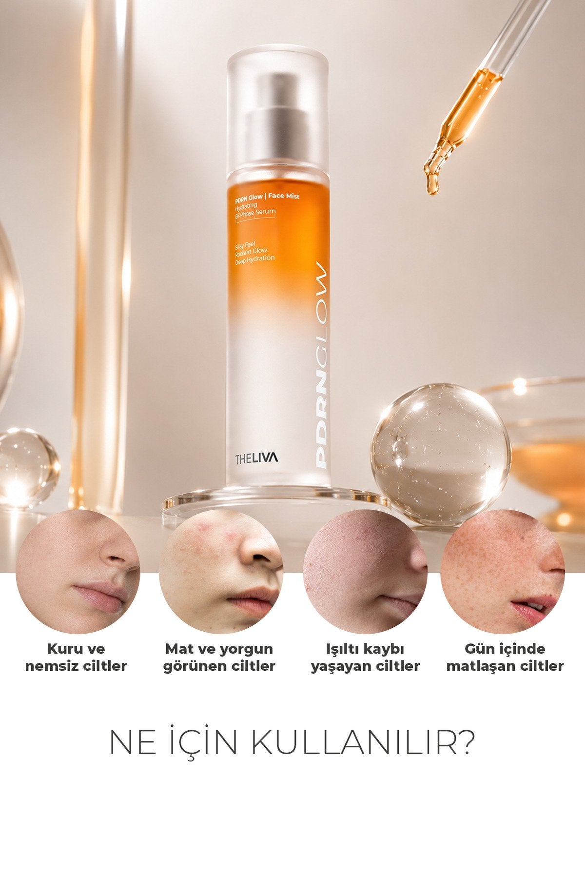PDRN Glow Çift Fazlı Yüz Sprey Tonik – Nemlendirici & Aydınlatıcı Face Mist 120 ml