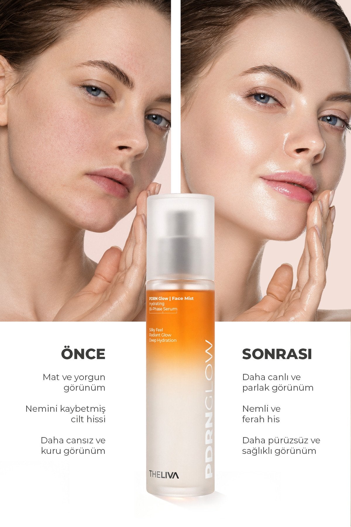 PDRN Glow Çift Fazlı Yüz Sprey Tonik – Nemlendirici & Aydınlatıcı Face Mist 120 ml
