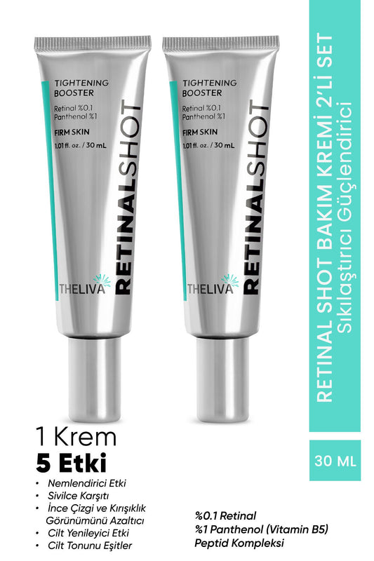 Retinal Shot Tightening Booster Krem, Sıkılaştırıcı Yüz Kremi, Gece Kremi Yenileyici 30 ml - 2 Adet