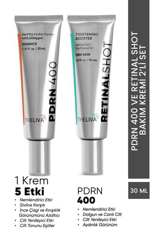 Retinal Shot & PDRN 400 Yüz Kremi Seti Sıkılaştırıcı Nemlendirici, yaşlanma ve kırışıklık karşıtı