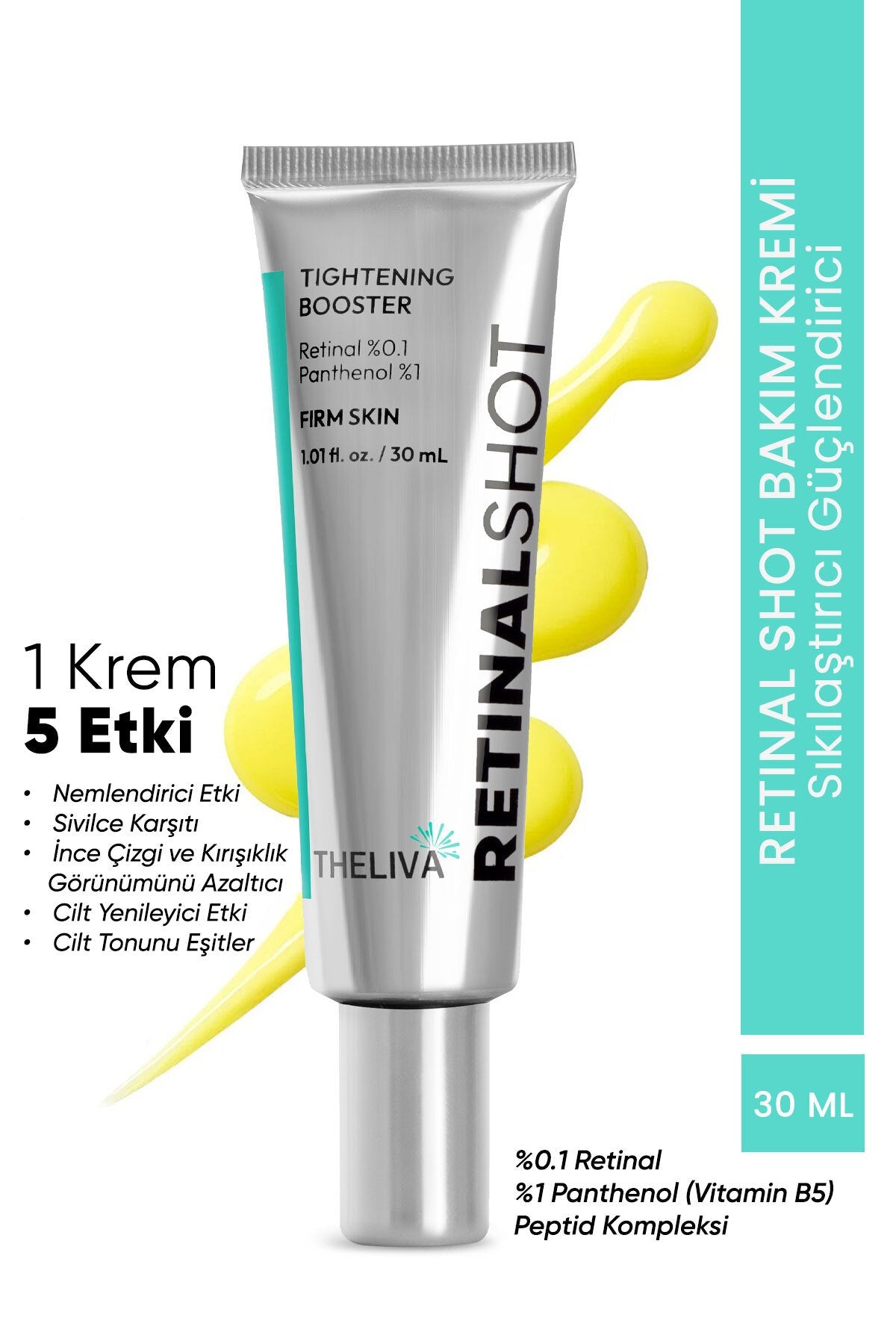 Retinal Shot Tightening Booster Krem, Sıkılaştırıcı Yüz Kremi, Gece Kremi Yenileyici 30 ml - 2 Adet